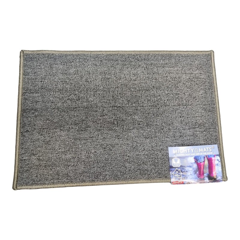 Plain Grey Indoor Machine Washable Door Mat Non Slip Home Mat 60 x 40cm