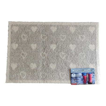 White & Grey Heart Indoor Use Door Mat Non Slip Mat 60 x 40cm