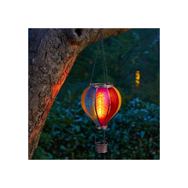 Rainbow Flaming Balloon Solar Powered Hanging Garden Light Decor