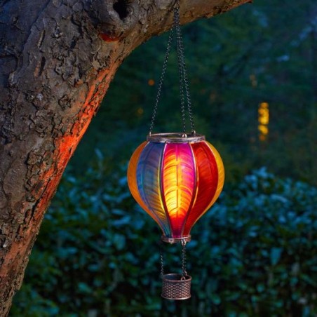 Rainbow Flaming Balloon Solar Powered Hanging Garden Light Decor