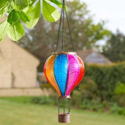Rainbow Flaming Balloon Solar Powered Hanging Garden Light Decor