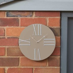 Moda Taupe Design Wall Clock 30cm Suitable For Indoor & Outdoor Use