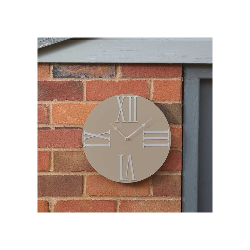 Moda Taupe Design Wall Clock 30cm Suitable For Indoor & Outdoor Use