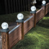 4Pk Crackle Ball Post Cap Lights Solar Powered Outdoor Post Lighting