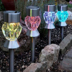 4Pk Crystal Glass Garden...