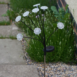Floral Lights Pretty Flower 8 Stem Garden Solar Powered Pot/Planter Stake Light