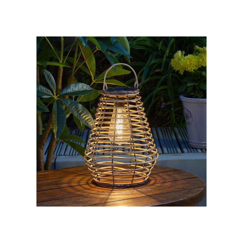 Maris Rattan Solar Powered Outdoor Light Up Lantern