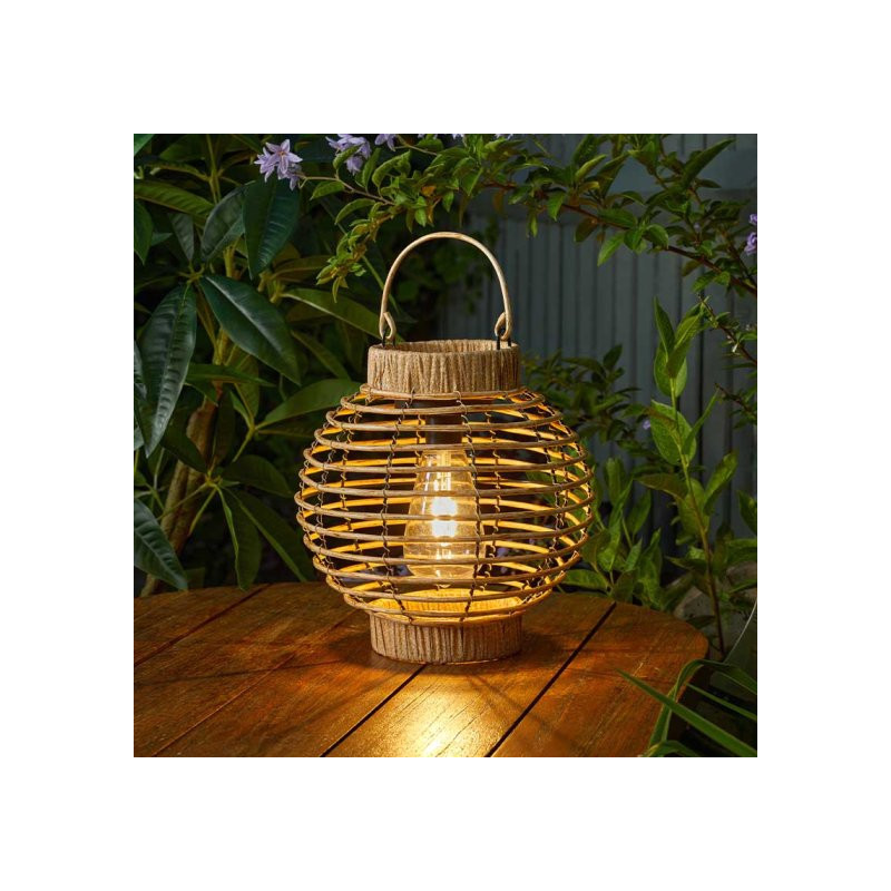 Terra Rattan Solar Powered Outdoor Light Up Lantern
