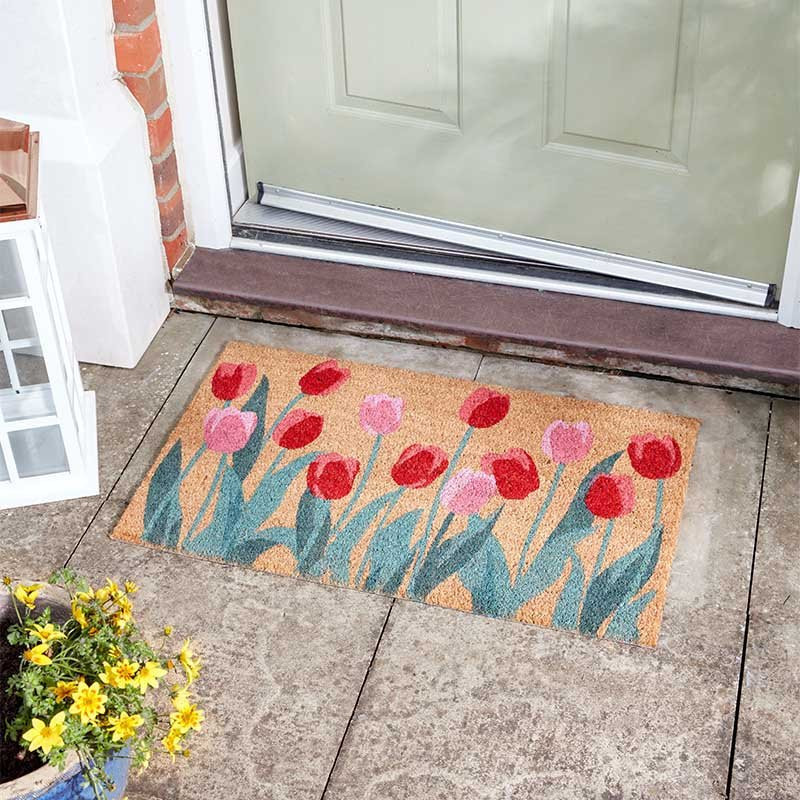 Tulips Doormat Indoor/Outdoor Mat 75 x 45cm Pretty Spring Front/Back Door Mat