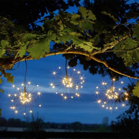 Triple Starburst String Light Solar Powered Garden Lighting