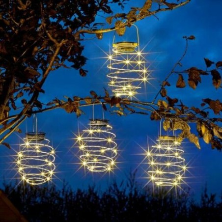 4Pk SpiraLights Solar Powered Garden Lights