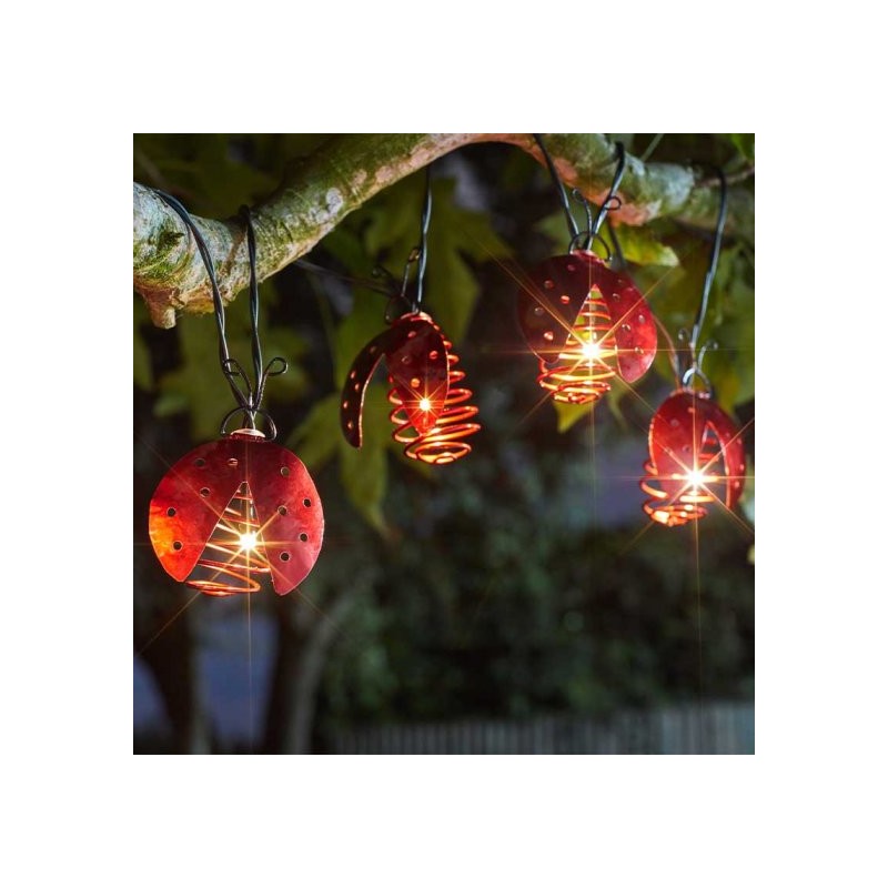 10 Ladybird String Lights Solar Powered