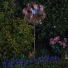 Zephyr Garden Wind Spinner Solar Powered With A Light Up Multi Coloured Crackle Globe